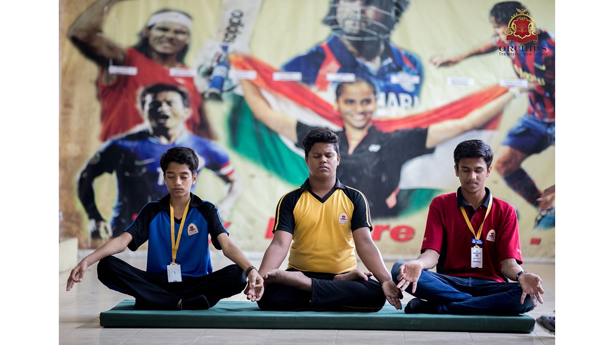 " Students doing Yoga "
