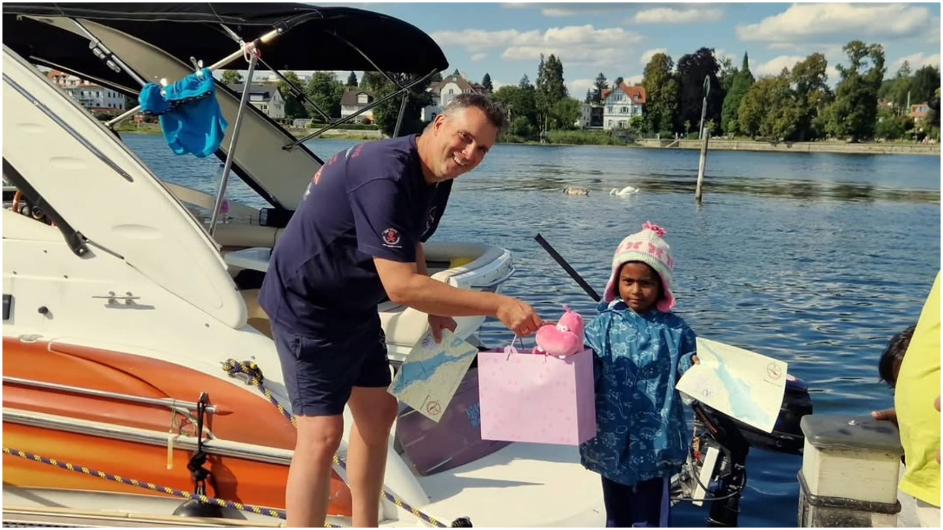 Orchids first grader Aashritha swims across Lake Constance, Germany