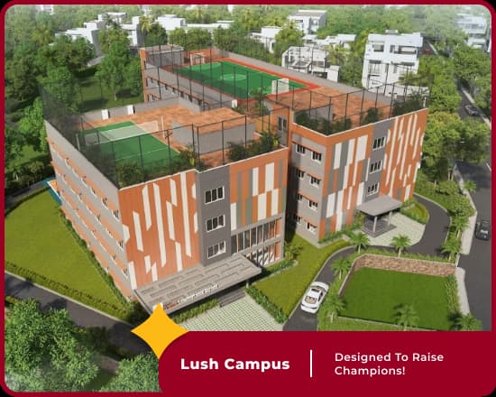 Lush campus of Orchids International School features modern amenities and green surroundings.