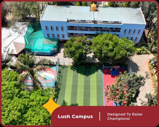 The lush campus of Orchid International School, Jalahalli, Top CBSE School modern facilities and academic excellence.