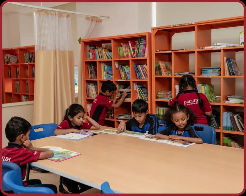 Library facility at Orchids, The International School, Panathur Road