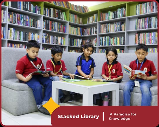Library at Orchids TCH Adgaon, a leading CBSE school in Aurangabad, enriches academic learning.