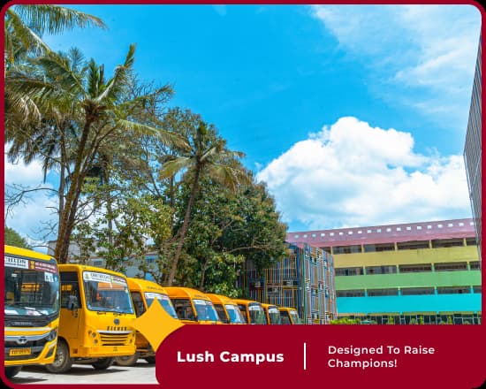 Lush campus of Orchids International School, Nice Road, Bangalore, features modern amenities and green surroundings.