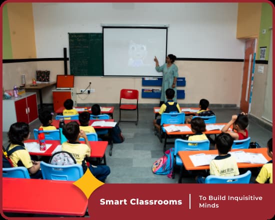 Smart classrooms at Orchids Saran Nagar, a top school in Jodhpur, boost student engagement and learning.