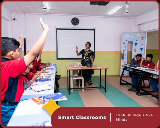 Smart classrooms at Orchids TCH Adgaon, a top  school in Aurangabad, enhance student engagement.