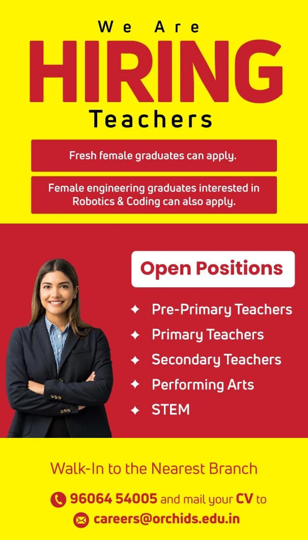 We're Hiring Teachers — Orchids International School