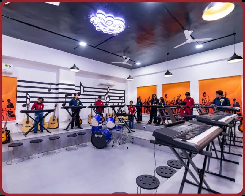 Exploring music in the Music Lab at Orchids The International School, Wadgaon Sheri