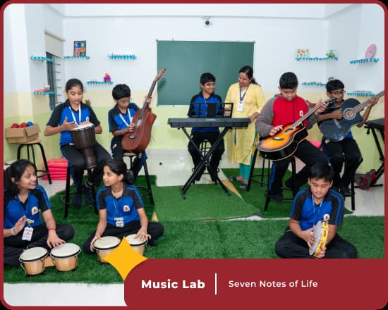 Music facilities at Orchids Saran Nagar, a leading CBSE school in Jodhpur, offer state-of-the-art practice areas.