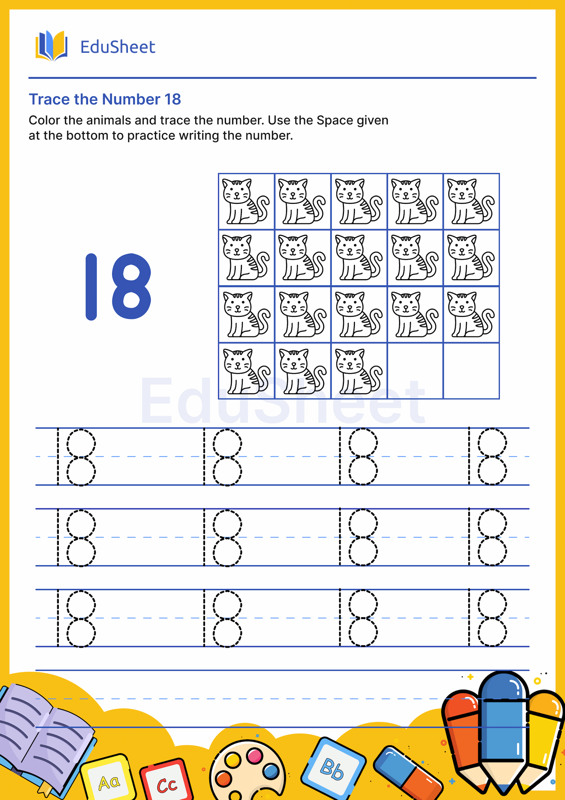 Trace the Number of Animals 18