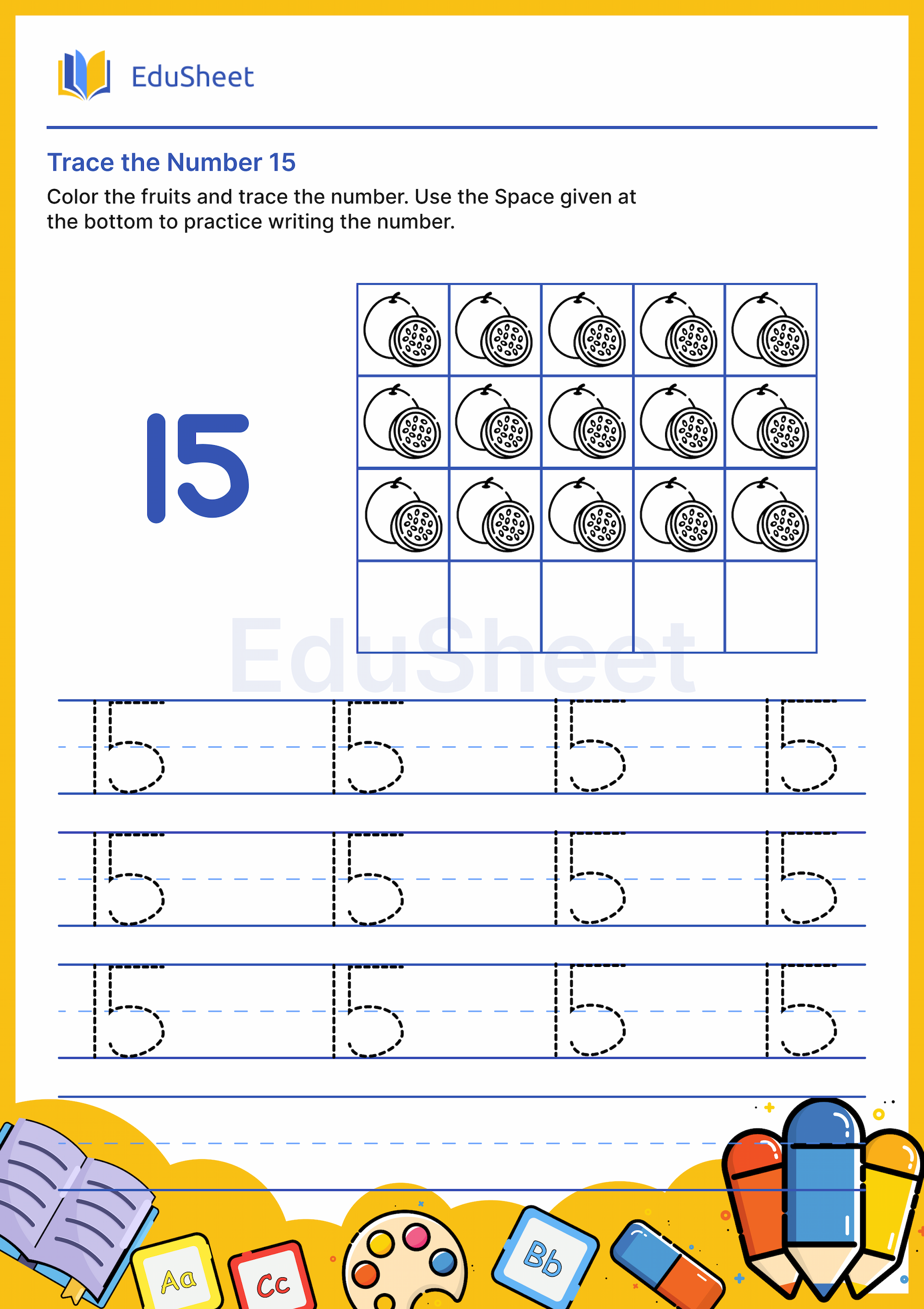 Trace the Number of fruits 15