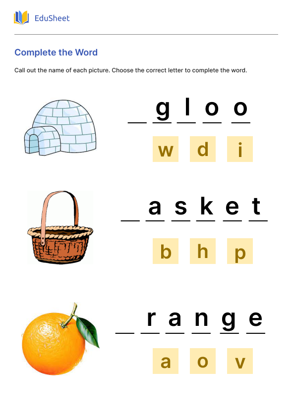 Complete the Word Part 1