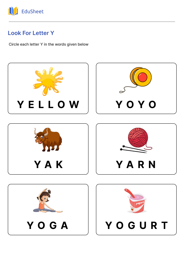 Look For Letter Y 1