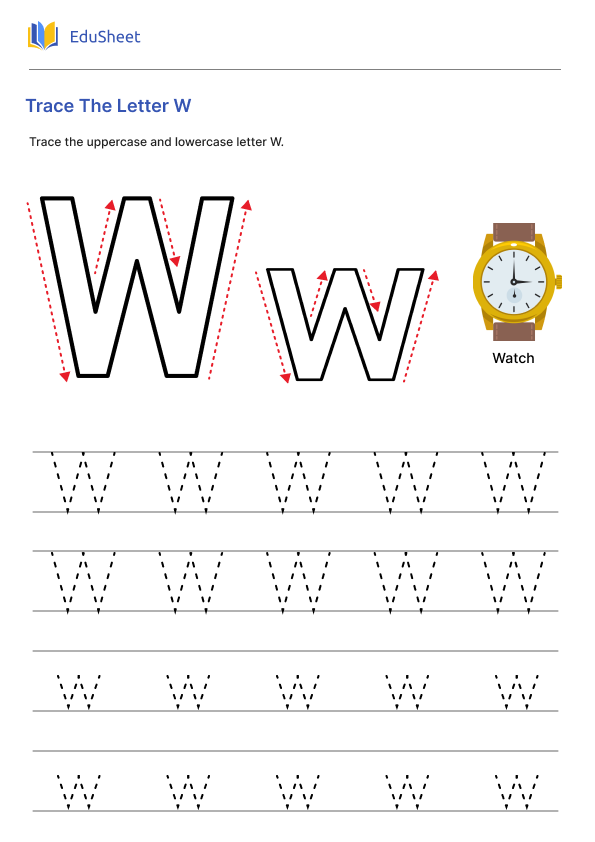 Trace The Letter W