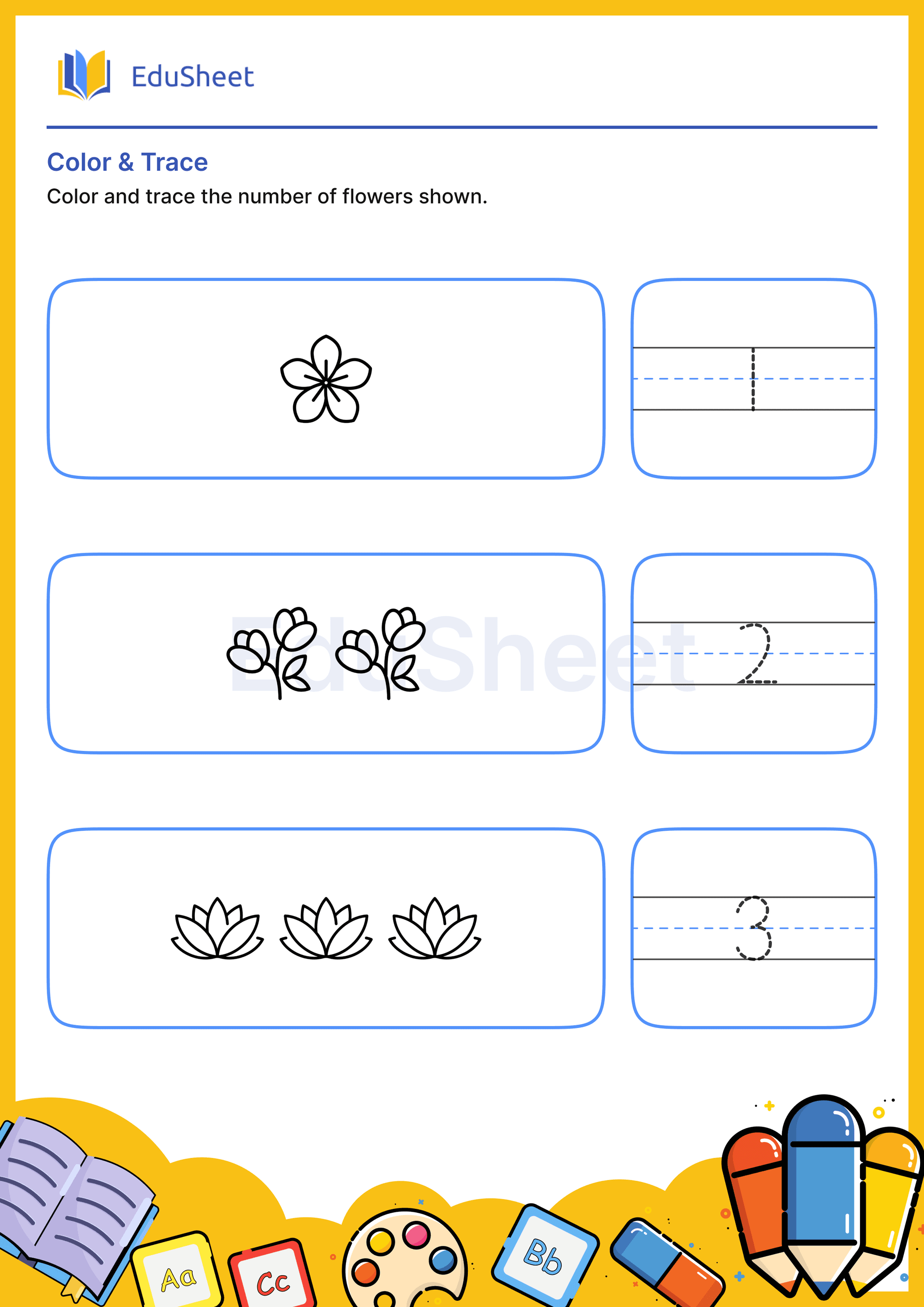 Color Flowers and Trace Numbers 8