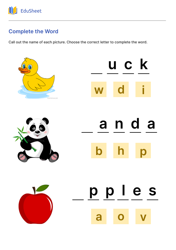 Complete the Word Part 2
