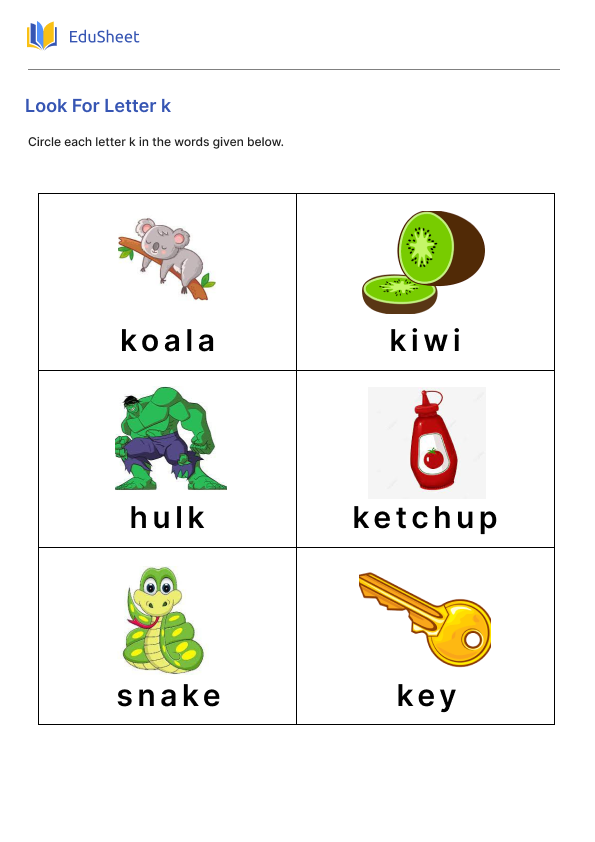 Look For Letter k