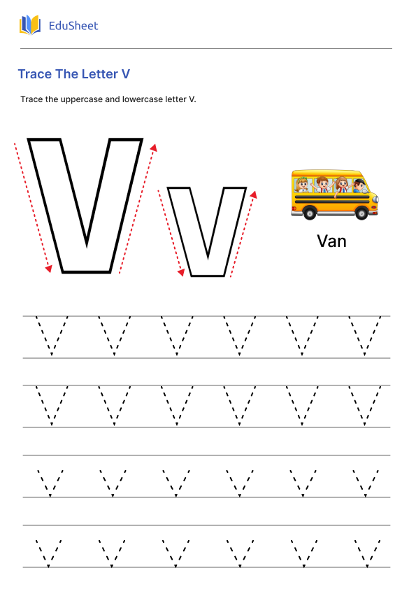 Trace The Letter V