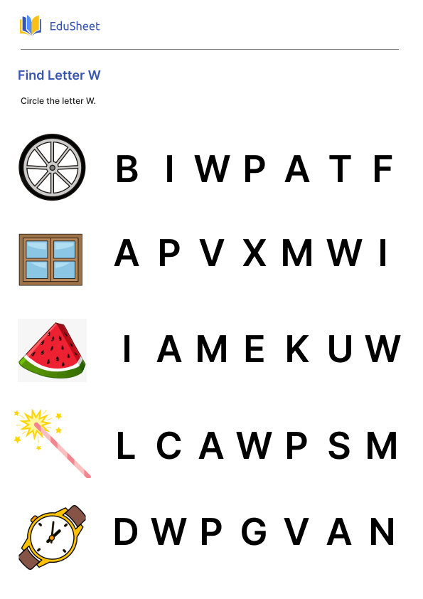 Find Letter W