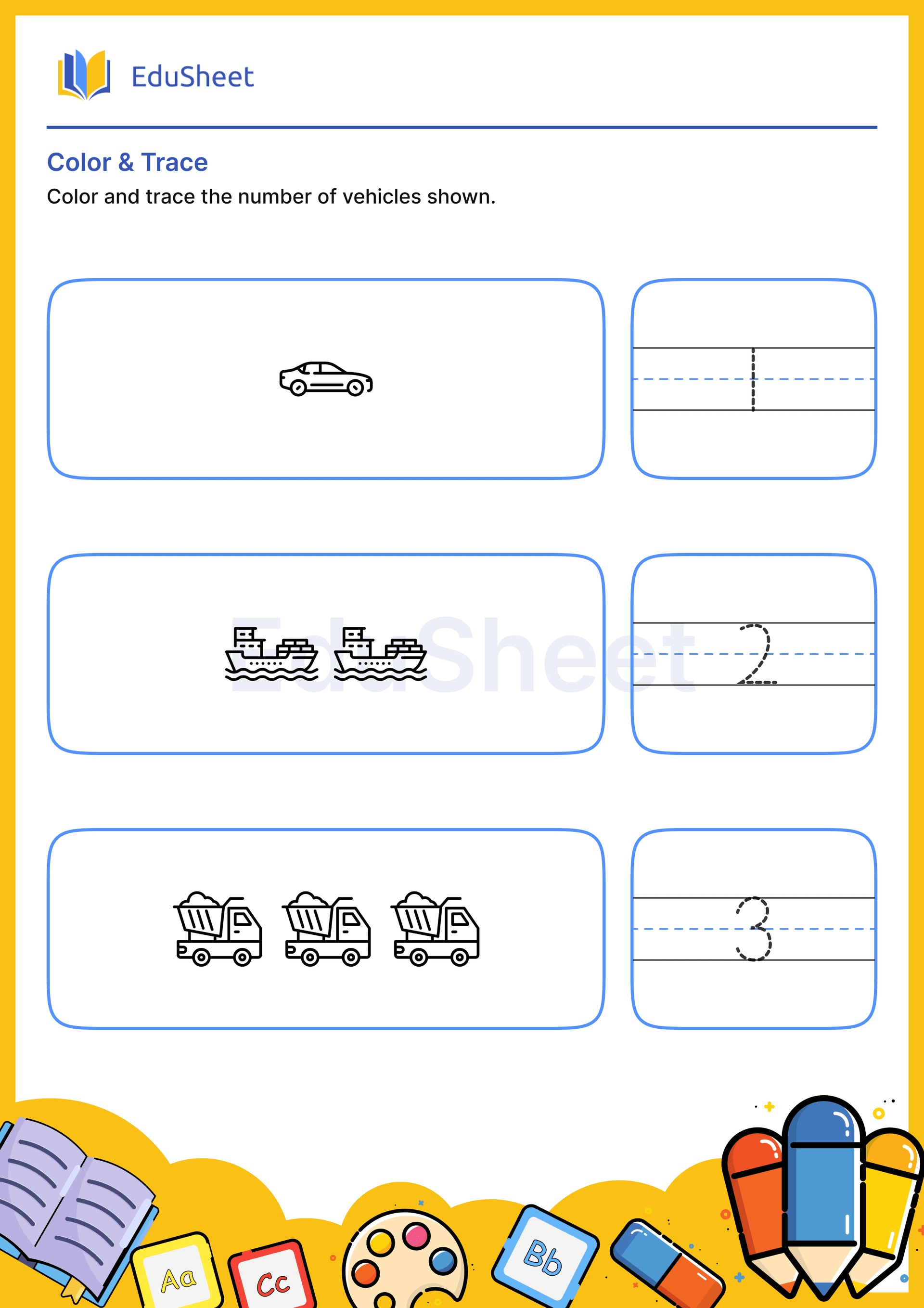 Color Vehicles and Trace Numbers 10