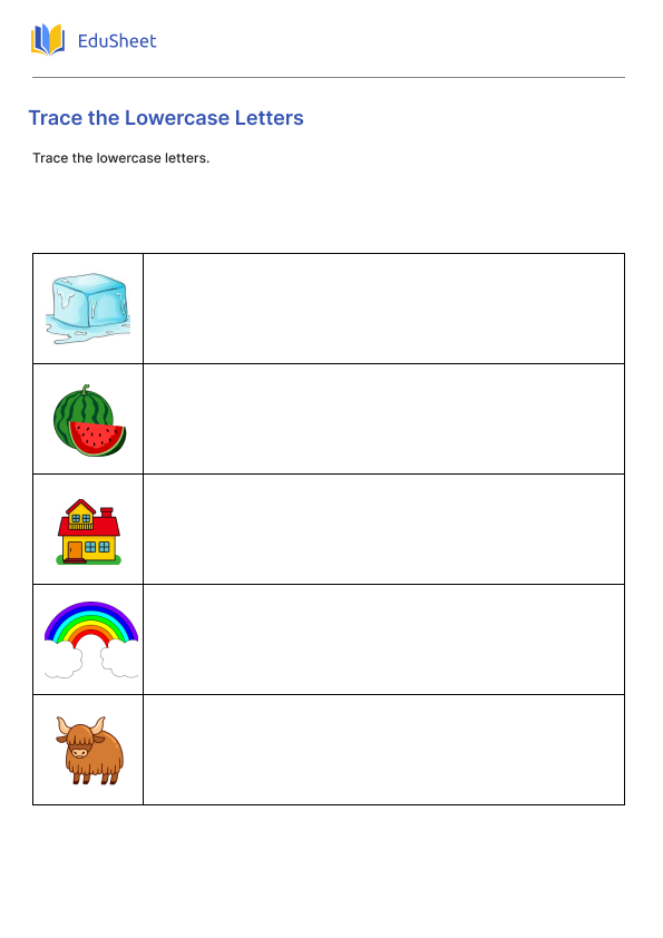 Trace the Lowercase Letters Part 2