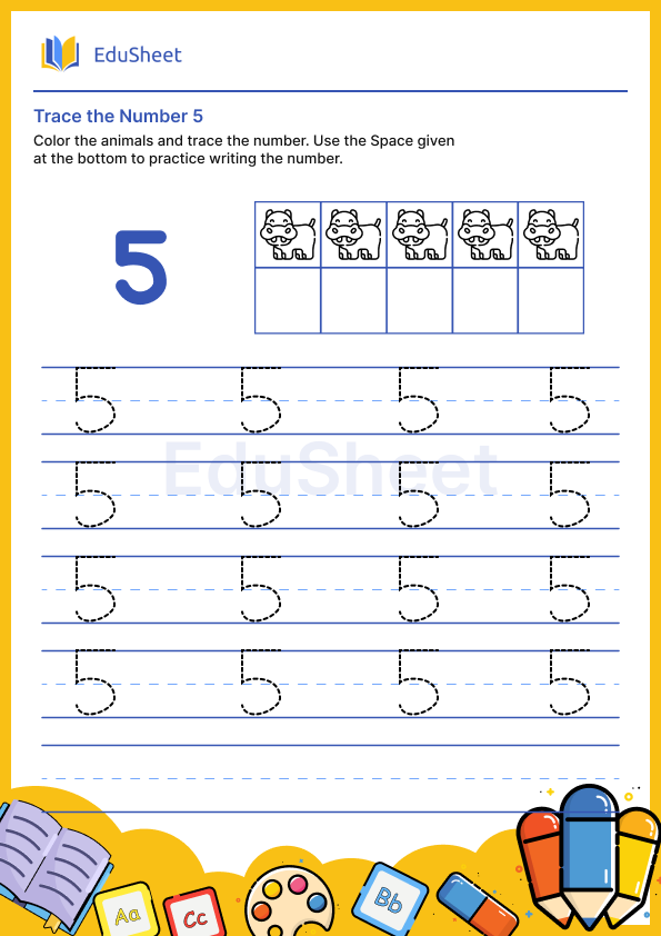 Trace the Number of Animals 5