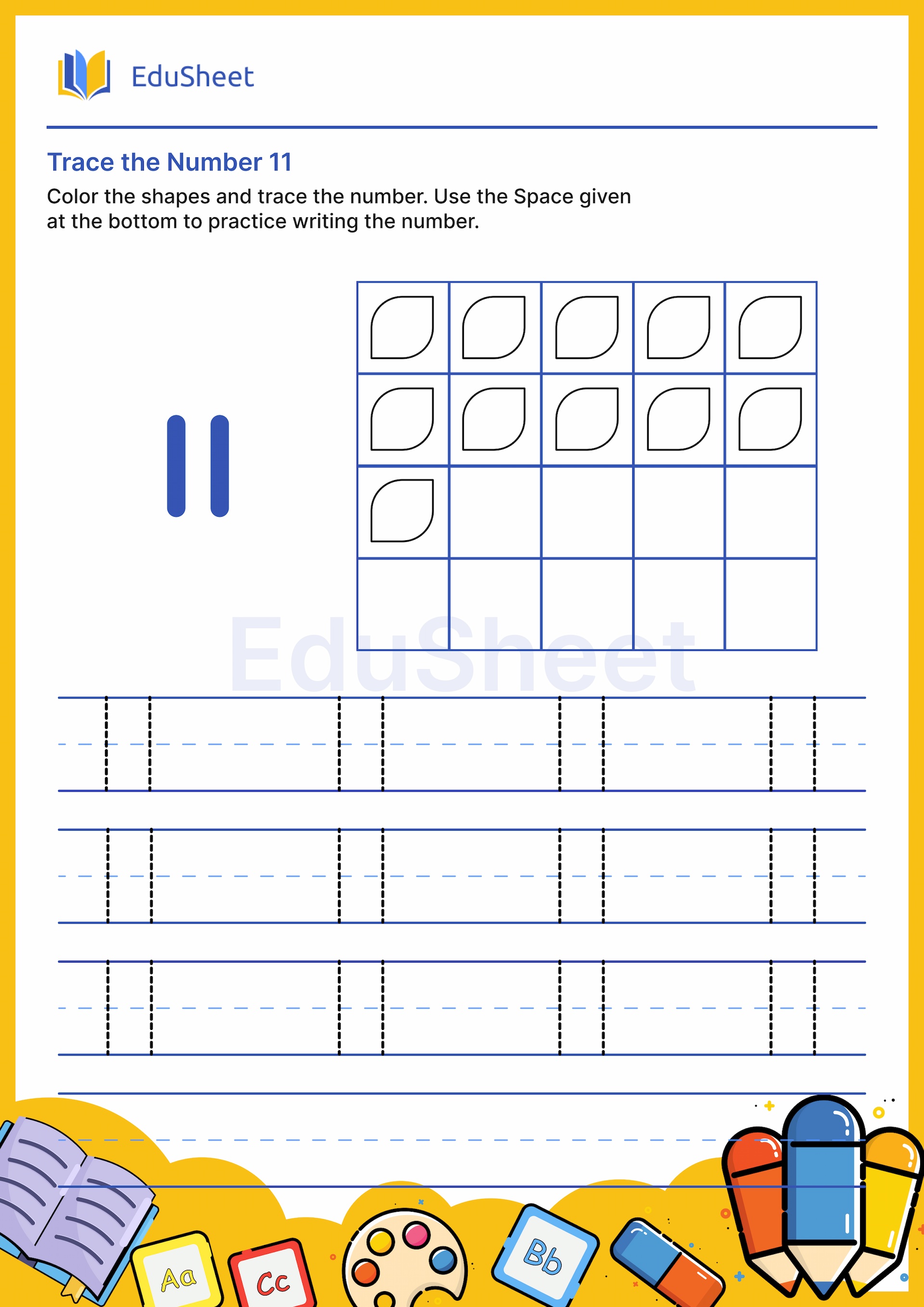 Trace the Number of Shapes 11