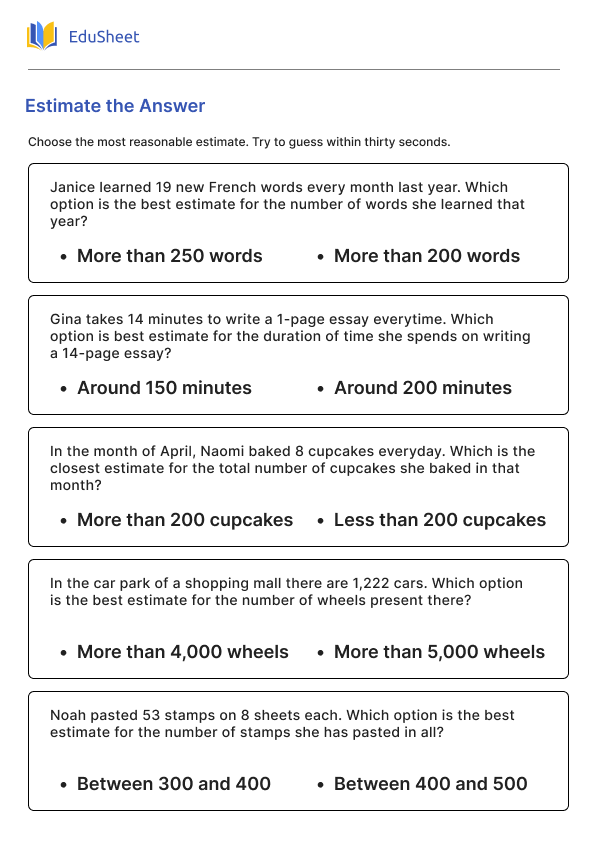Estimate the Answer