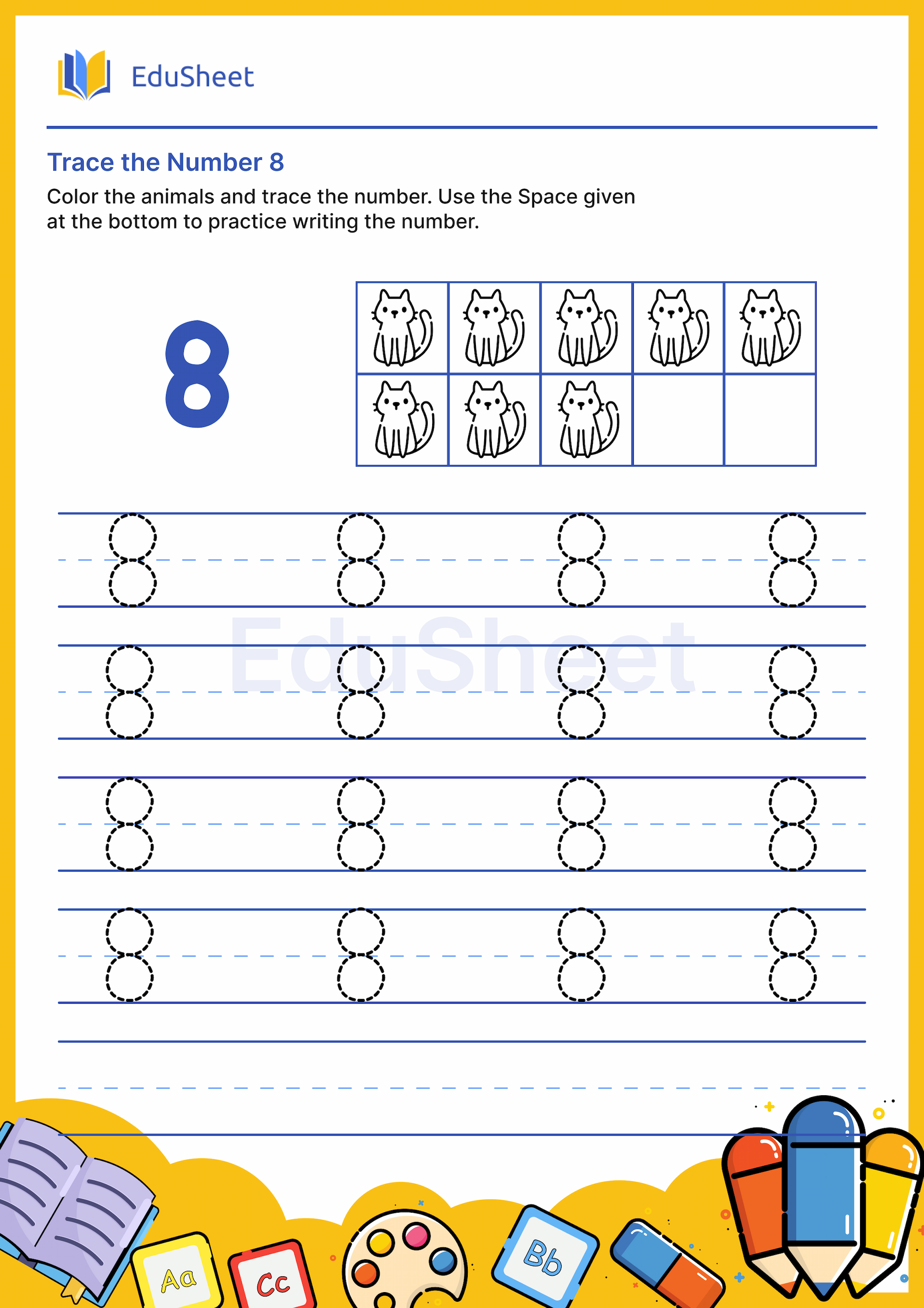 Trace the Number of Animals 8