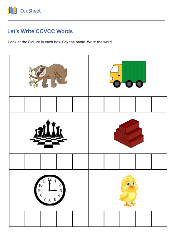 Let’s Write CCVCC Words 2