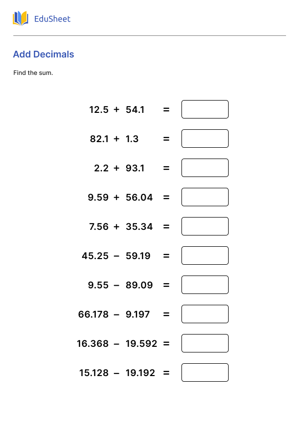 Add Decimals