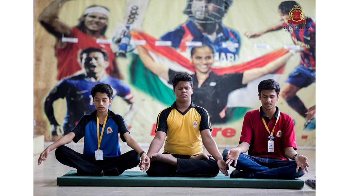 " Students doing Yoga "