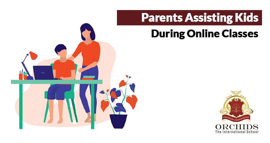 Parents Assisting Kids During Online Classes