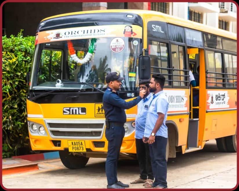 Safety and transport at Hennur Road Safe Campus & Transportation facility at Orchids, The International School, Hennur Road