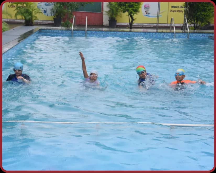 Building confidence in the water Swimming pool at Orchids, The International School, Jubilee Hills