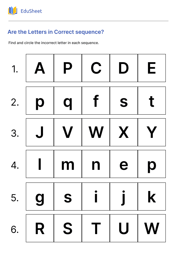 Are the Letters in Correct sequence? Are the Letters in Correct sequence?