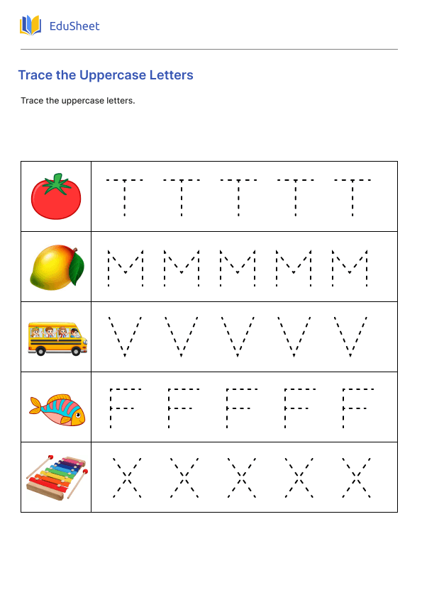 Trace the Uppercase Letters Part 1 Trace the Uppercase Letters Part 1