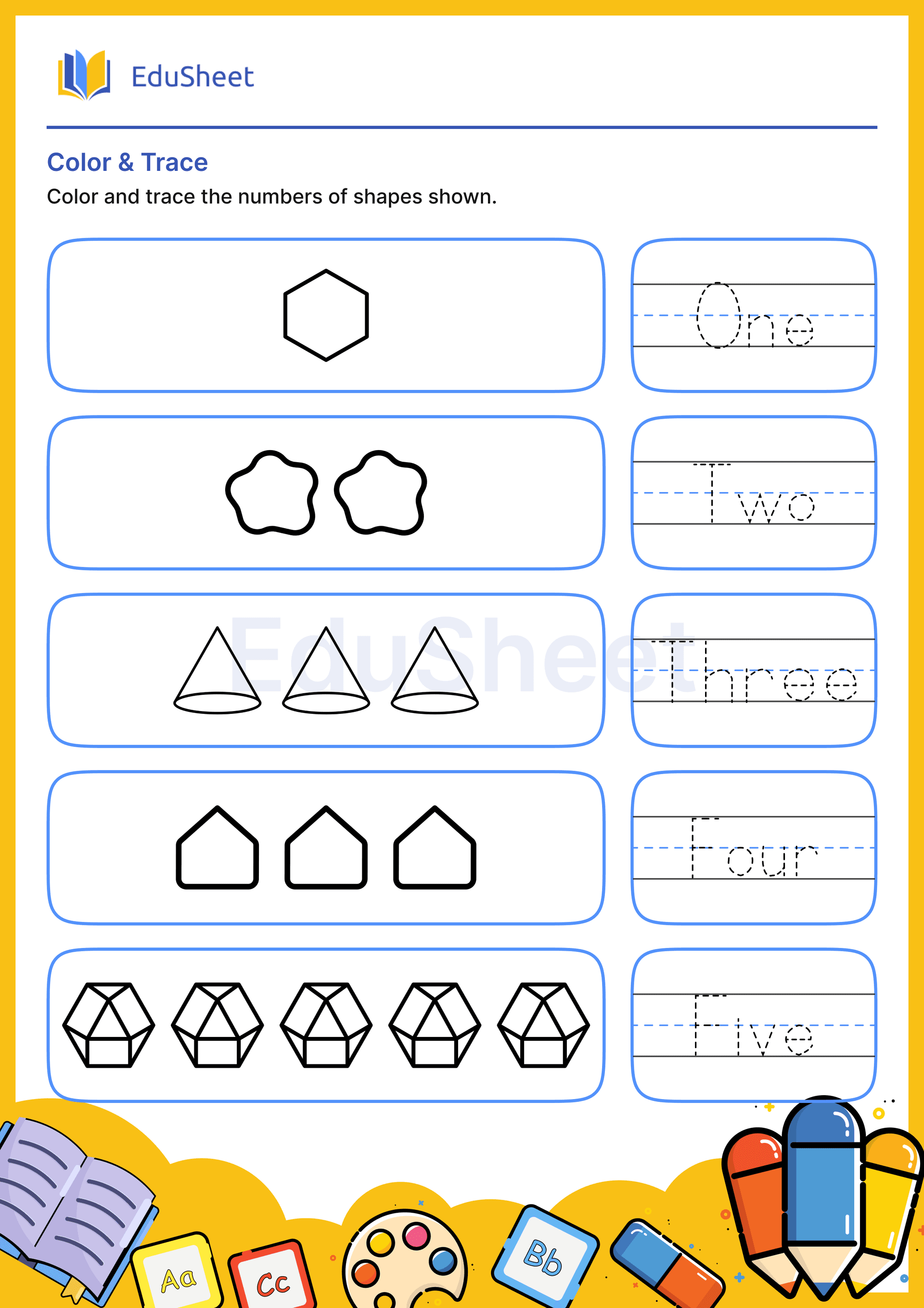 Color Shapes and Trace Words 7 Color Shapes and Trace Words 7