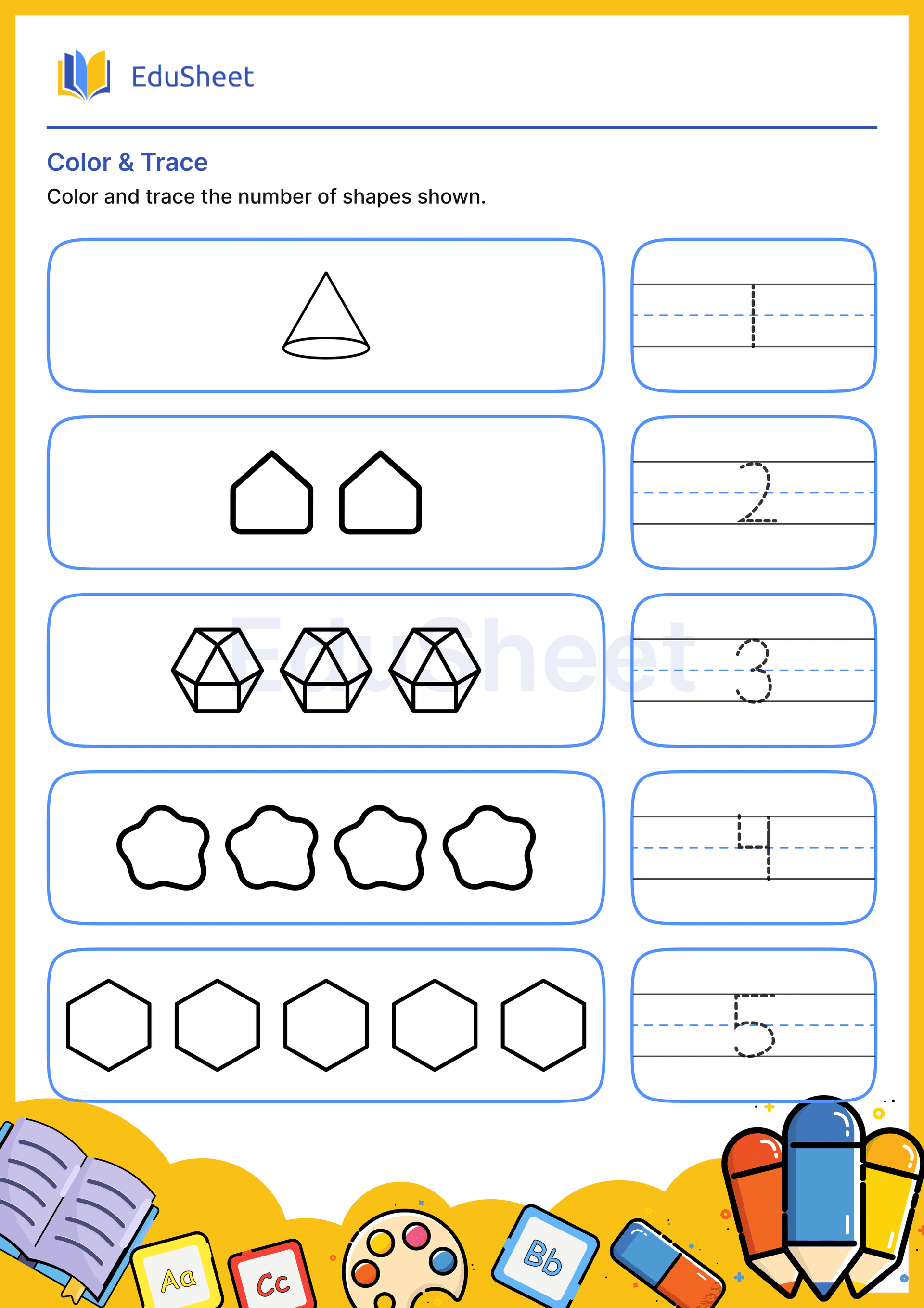 Color Shapes and Trace Numbers 17 Color Shapes and Trace Numbers 17