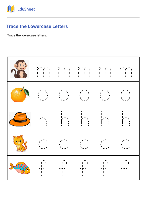 Trace the Lowercase Letters Part 1 Trace the Lowercase Letters Part 1