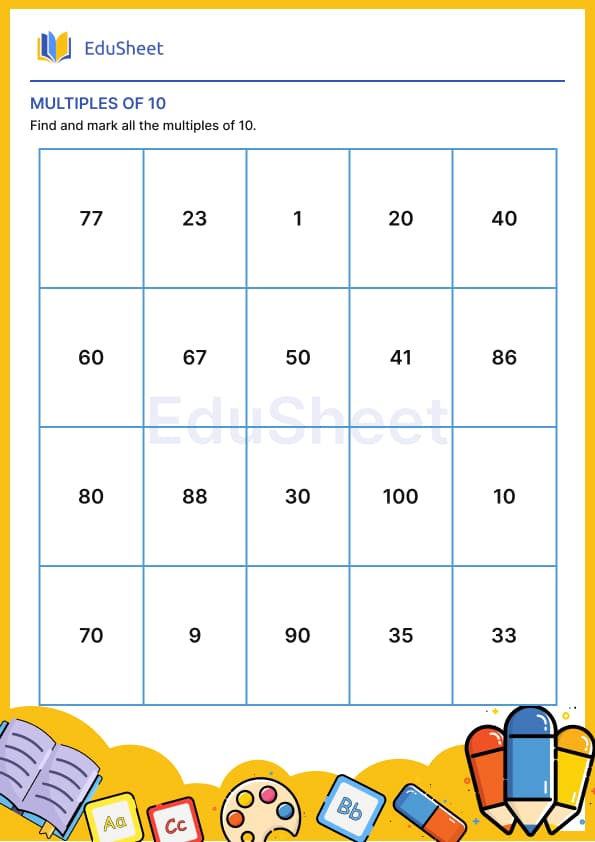 Multiples of 10 Multiples of 10