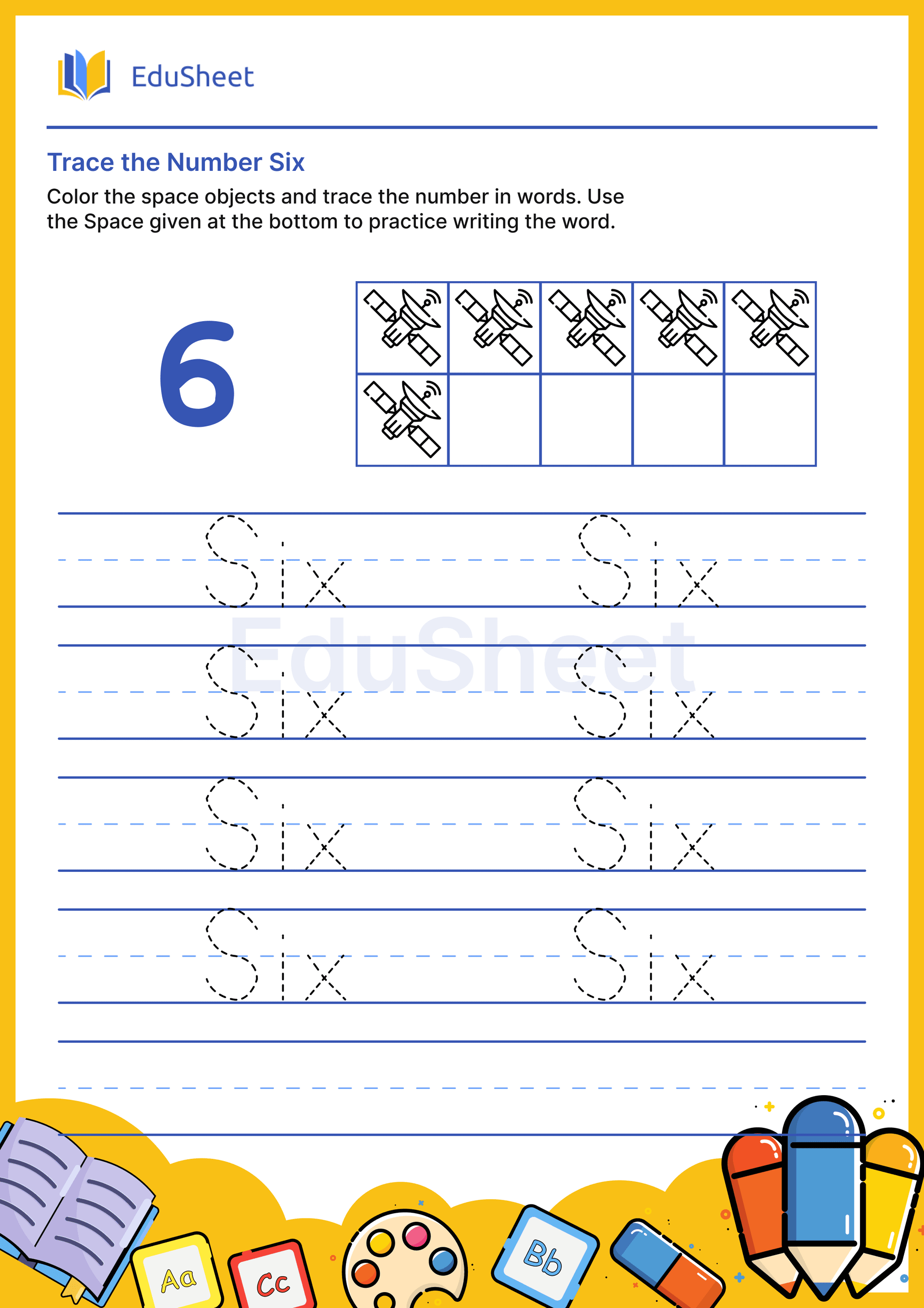 Trace space objects Numbers in Word "Six" Trace space objects Numbers in Word "Six"