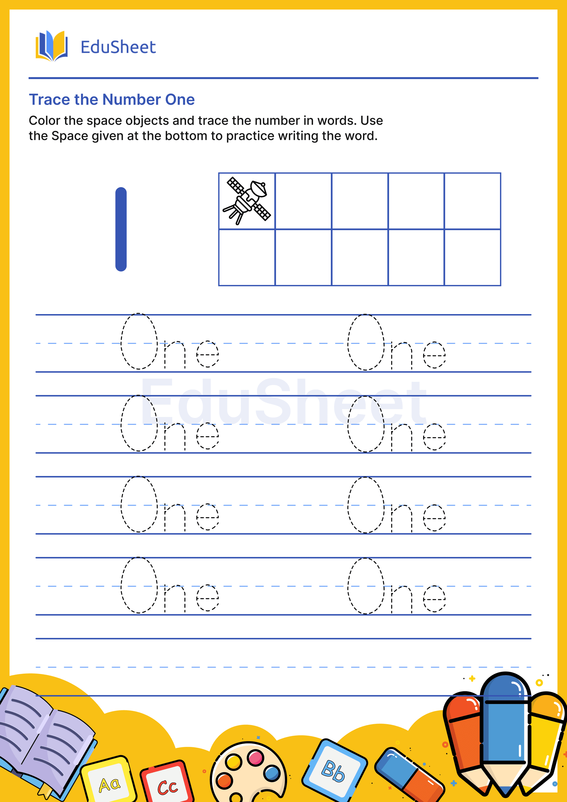 Trace space objects Numbers in Word "One" Trace space objects Numbers in Word "One"