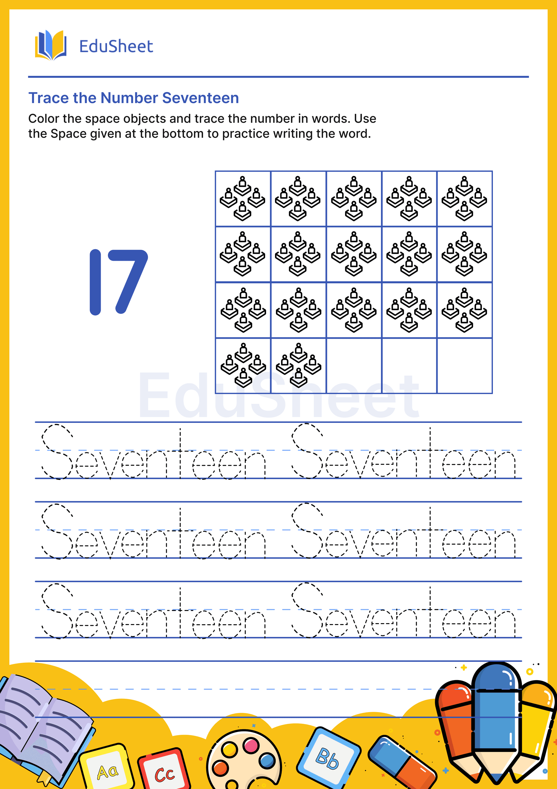 Trace space objects Numbers in Word "Seventeen" Trace space objects Numbers in Word "Seventeen"