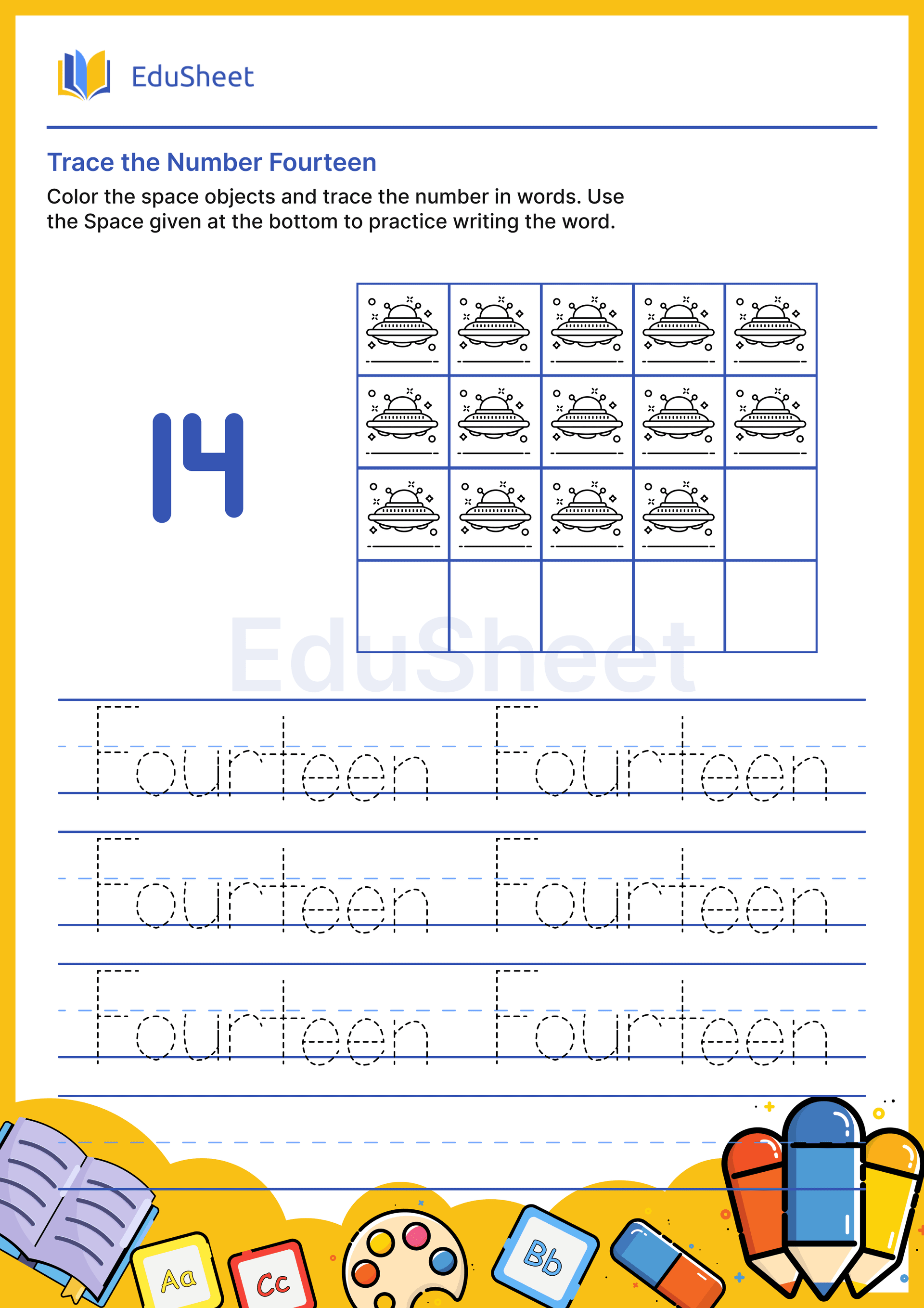 Trace space objects Numbers in Word "Fourteen" Trace space objects Numbers in Word "Fourteen"