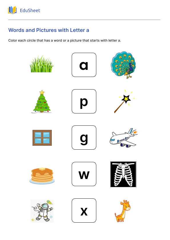 Words and Pictures with Letter a Part 2 Words and Pictures with Letter a Part 2