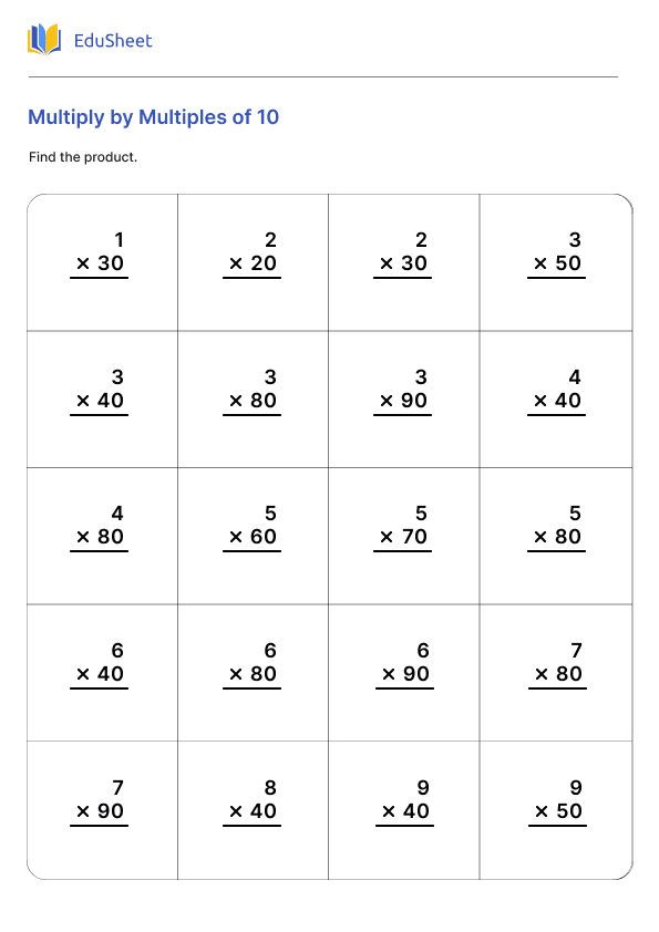 Multiply by Multiples of 10 Multiply by Multiples of 10