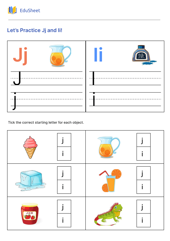 Let’s Practice Jj and Ii! Let’s Practice Jj and Ii!