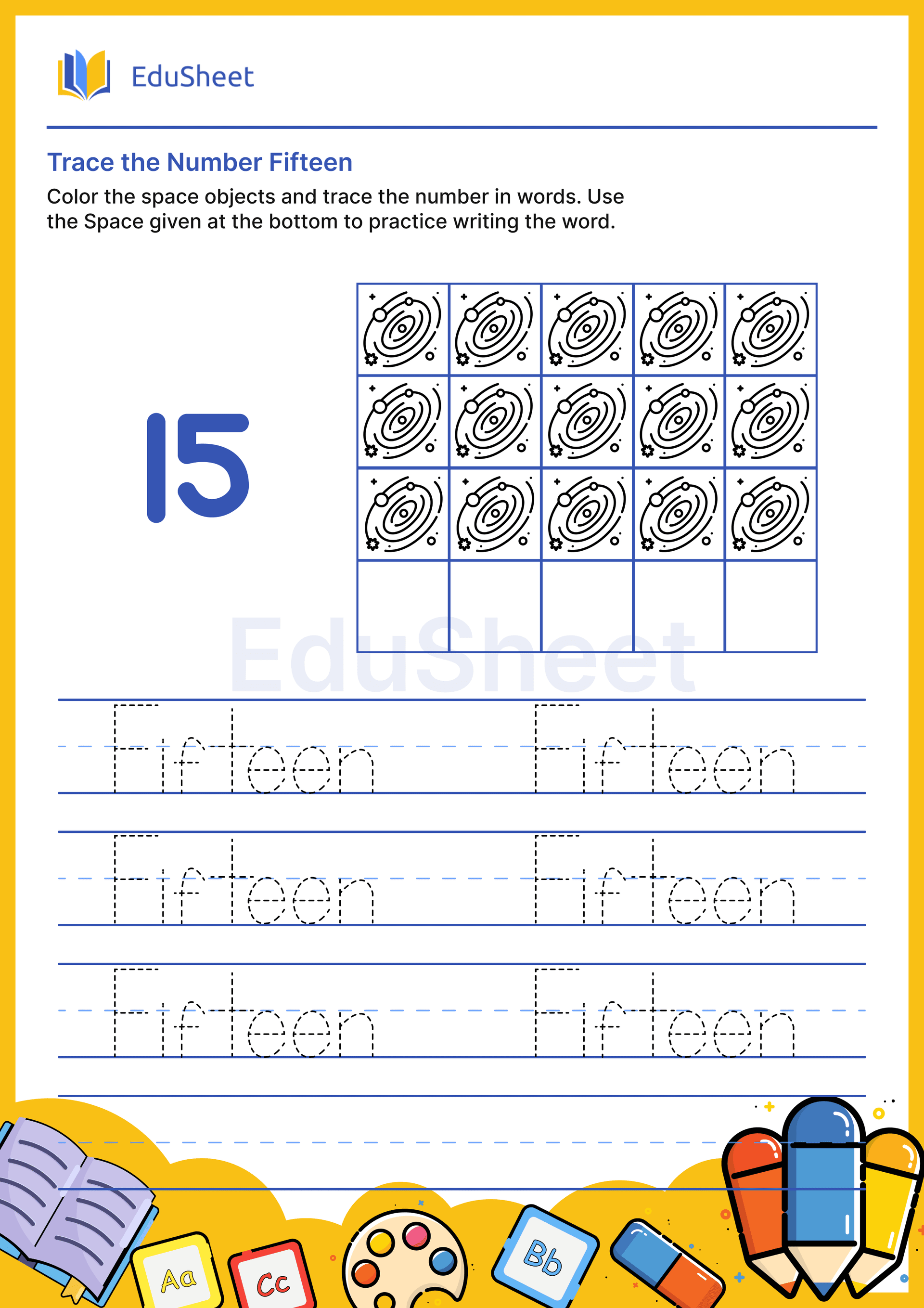 Trace space objects Numbers in Word "Fifteen" Trace space objects Numbers in Word "Fifteen"