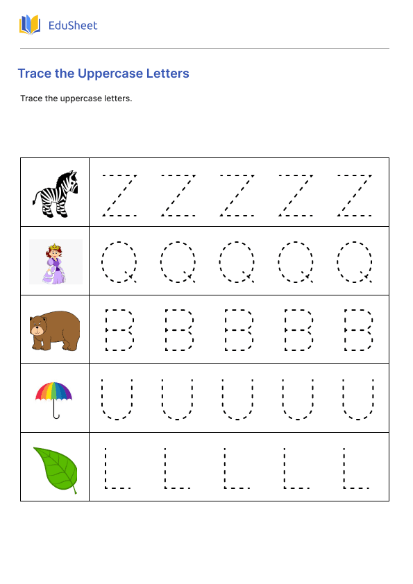 Trace the Uppercase Letters Part 2 Trace the Uppercase Letters Part 2