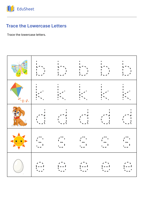 Trace the Lowercase Letters Part 3 Trace the Lowercase Letters Part 3